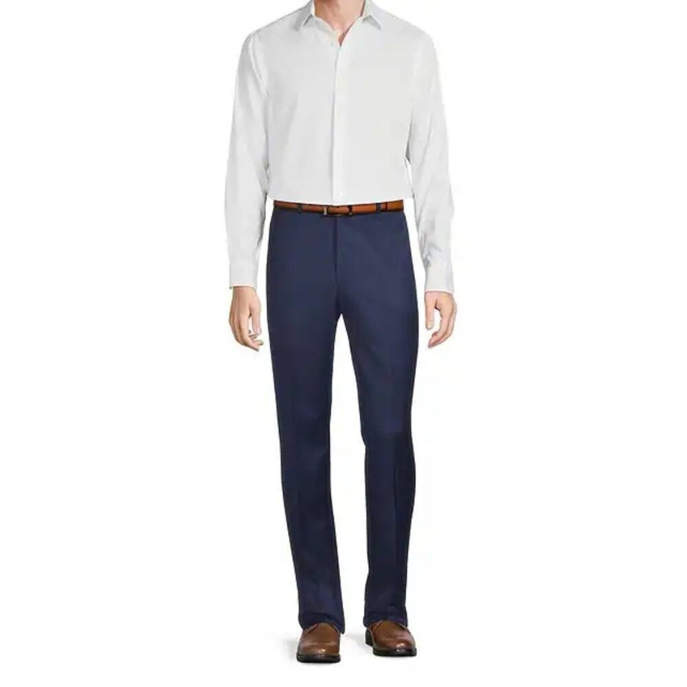 Hart Schaffner Marx 100% Wool Dress Unhemmed Pants Men 32R New York Fit Traveler